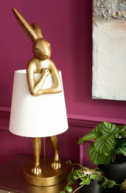 Lampa Stołowa Animal Rabbit 31x88 Cm Złota
