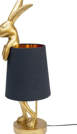 Lampa Stołowa Animal Rabbit 23x68 Cm Złota - Klosz Czarny