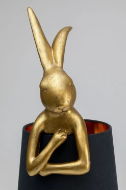 Lampa Stołowa Animal Rabbit 23x68 Cm Złota - Klosz Czarny