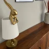 Lampa Stołowa Animal Rabbit 17x50 Cm Złota - Klosz Biały