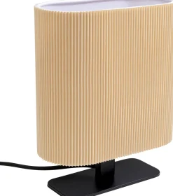 Lampa Stołowa Beżowa Podstawa Czarna 21x26 Cm