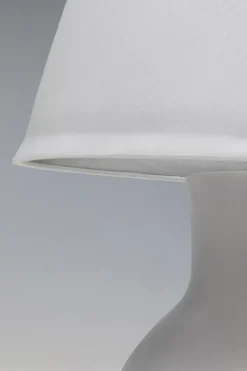 Lampa Stołowa Biała Z Abażurem Motyw Ludzkiego Ciała Ø30x48 Cm