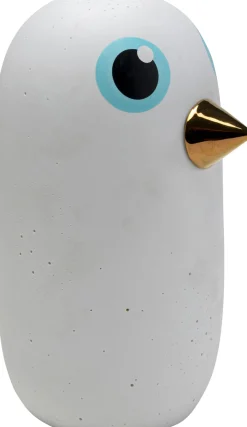 Lampa Stołowa Biała Z Ceramiki Ptaszek 26 Cm