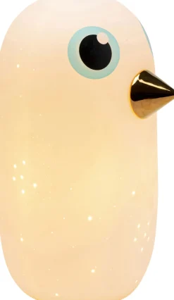 Lampa Stołowa Biała Z Ceramiki Ptaszek 26 Cm