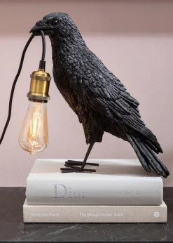 Lampa Stołowa Crow 14x34 Cm Czarna Matowa