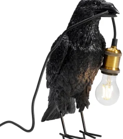 Lampa Stołowa Crow 14x34 Cm Czarna Matowa