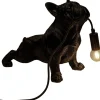 Lampa Stołowa Czarna Motyw Zwierzęcy Pies 28x35 Cm