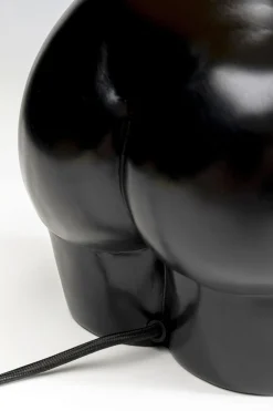 Lampa Stołowa Czarna Z Abażurem Motyw Ludzkiego Ciała Ø30x48 Cm