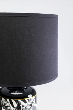 Lampa Stołowa Czarno-biała Motyw Zebry 71 Cm Podstawa Z Porcelany