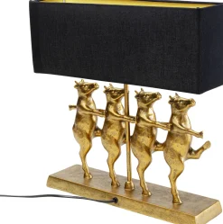 Lampa Stołowa Czarno-złota Tańczące Krowy 41x44 Cm