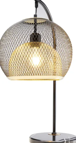 Lampa Stołowa Do Salonu Czarno-złota Podstawa Z Marmuru 62 Cm