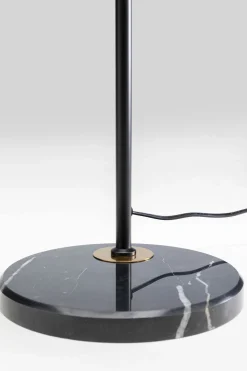 Lampa Stołowa Do Salonu Czarno-złota Podstawa Z Marmuru 62 Cm