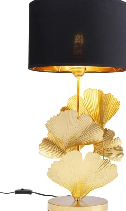 Lampa Stołowa Flores Ø30x62 Cm Złota - Klosz Czarny