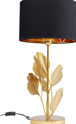 Lampa Stołowa Flores Ø30x62 Cm Złota - Klosz Czarny