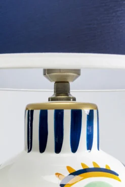 Lampa Stołowa Kolorowa Dwie Twarze 65 Cm Podstawa Z Porcelany