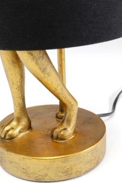 Lampa Stołowa Królik Złoty Abażur Czarny 50 Cm