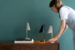 Lampa Stołowa Mała Stalowa Miętowa Zieleń 32 Cm