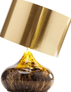 Lampa Stołowa Mamo Deluxe 30x41 Cm Brązowo-czarna - Klosz Złoty