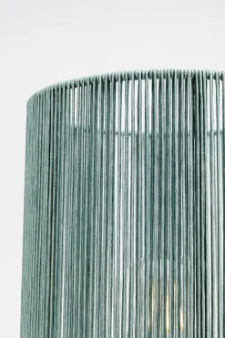 Lampa Stołowa Niebieska Szkło I Tkanina 42 Cm