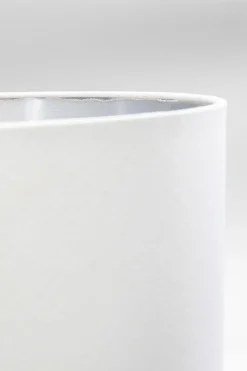 Lampa Stołowa Podstawa Szara Abażur Lniany Biały Ø33x51 Cm