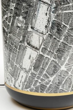 Lampa Stołowa Porcelana I Stal Ulice Paryża Ø38x60 Cm