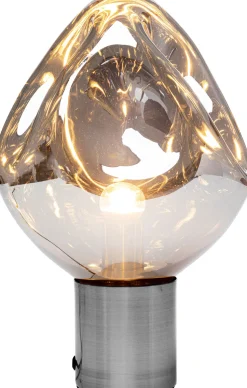 Lampa Stołowa Przydymiona Stal I Szkło 38 Cm