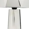 Lampa Stołowa Srebrna Nowoczesna 38 Cm