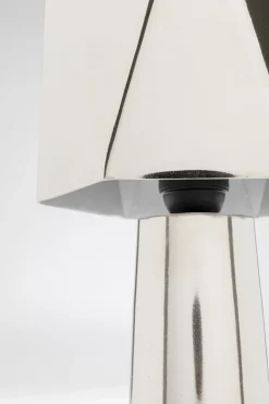 Lampa Stołowa Srebrna Nowoczesna 38 Cm