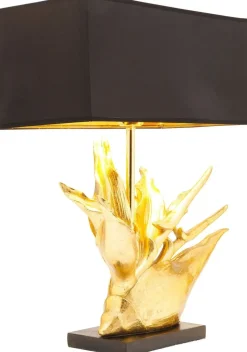 Lampa Stołowa Tropical Flower 51x65 Cm Czarno-złota