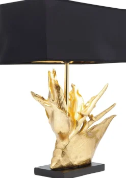 Lampa Stołowa Tropical Flower 51x65 Cm Czarno-złota