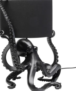 Lampa Stołowa Z Abażurem Czarna Ośmiornica 37x47 Cm