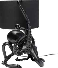 Lampa Stołowa Z Abażurem Czarna Ośmiornica 37x47 Cm