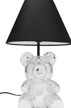 Lampa Stołowa Z Abażurem Miś Szkło Lustrzane Ø26x40 Cm