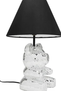 Lampa Stołowa Z Abażurem Miś Szkło Lustrzane Ø26x40 Cm
