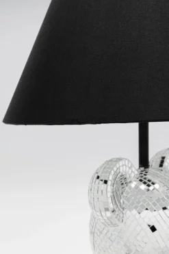 Lampa Stołowa Z Abażurem Miś Szkło Lustrzane Ø26x40 Cm