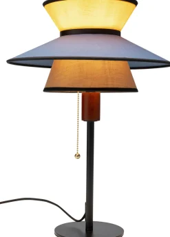 Lampa Stołowa Z Kolorowym Kloszem Podstawa Czarna Ø35x49 Cm