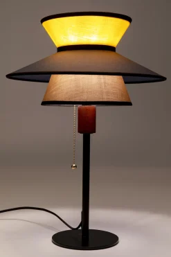 Lampa Stołowa Z Kolorowym Kloszem Podstawa Czarna Ø35x49 Cm