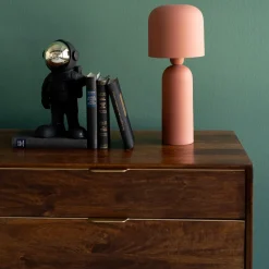 Lampa Stołowa Ze Stali Czerwień Terakotowa 39 Cm