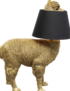 Lampa Stołowa Złota Alpaka Z Czarnym Abażurem 47x59 Cm
