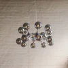Lampa Wisząca Atomic 74 Cm Srebrna - Klosze Szklane