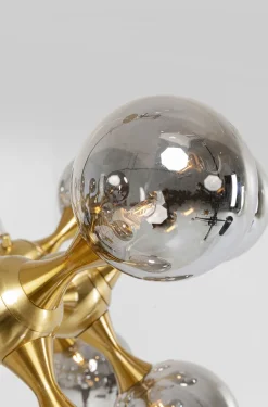 Lampa Wisząca Atomic Balls 74x130 Cm Złota - Klosze Szklane Przydymione