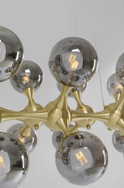 Lampa Wisząca Atomic Balls 140 Cm Złota - Klosze Przydymione