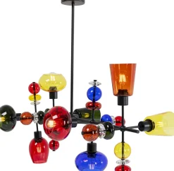 Lampa Wisząca Awangardowa Klosze Szklane Kolorowe 105x56 Cm