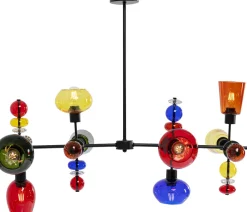 Lampa Wisząca Awangardowa Klosze Szklane Kolorowe 105x56 Cm