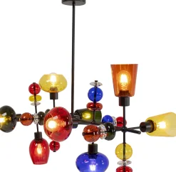 Lampa Wisząca Awangardowa Klosze Szklane Kolorowe 105x56 Cm