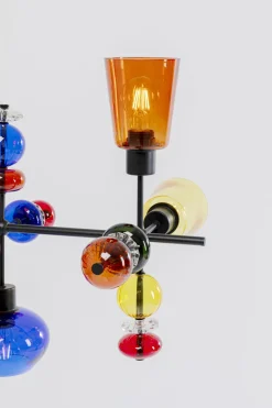 Lampa Wisząca Awangardowa Klosze Szklane Kolorowe 105x56 Cm