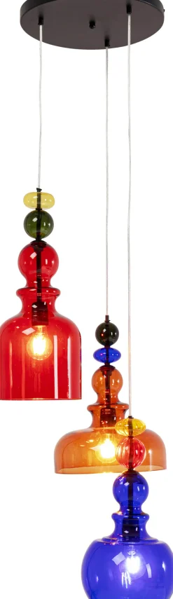 Lampa Wisząca Awangardowa Klosze Szklane Kolorowe Ø48x140 Cm