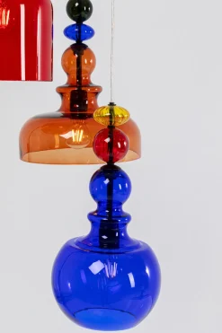 Lampa Wisząca Awangardowa Klosze Szklane Kolorowe Ø48x140 Cm