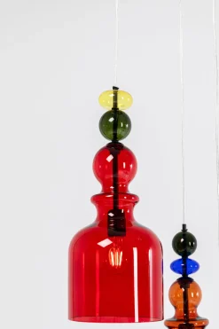 Lampa Wisząca Awangardowa Klosze Szklane Kolorowe Ø48x140 Cm