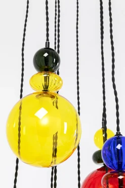 Lampa Wisząca Awangardowa Klosze Szklane Kolorowe Ø44x150 Cm